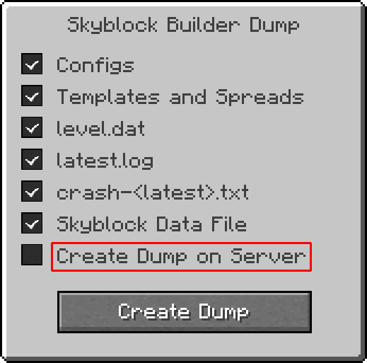 Dump Screen